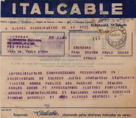 [Telegrama de declinação de convite]