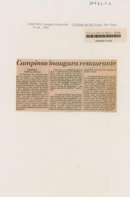 Campinas inaugura restaurante