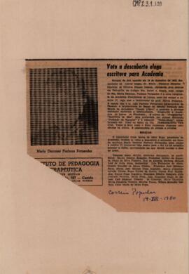Voto a descoberto elege escritora para Academia