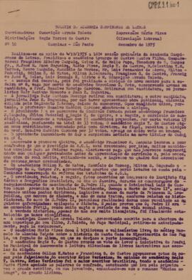 Minuta do Boletim da Academia Campinense de Letras