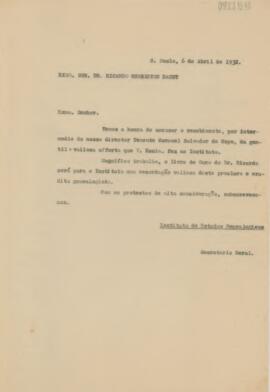 [Ofício de manifestação de recebimento]