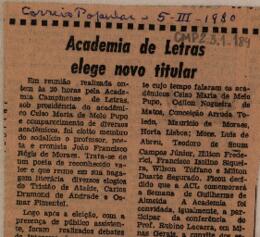 Academia de Letras elege novo titular