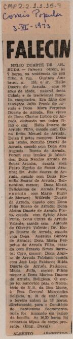 [Nota de falecimento]