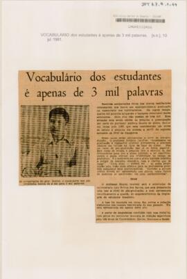 Vocabulário dos estudantes é apenas de 3 mil palavras