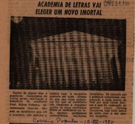 Academia de Letras vai eleger um novo imortal