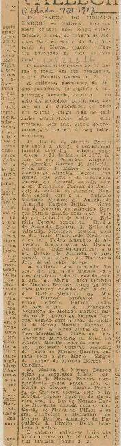 [Nota de falecimento]
