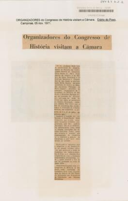 Organizadores do Congresso de História visitam a Câmara