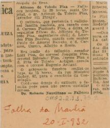 [Nota de falecimento]