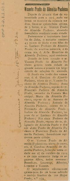 [Nota de falecimento]