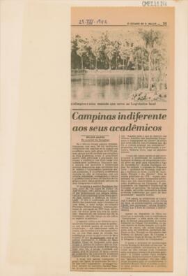 Campinas indiferente aos seus acadêmicos