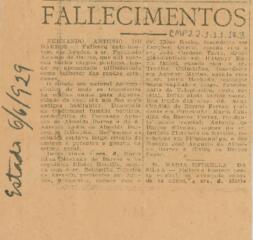 [Nota de falecimento]