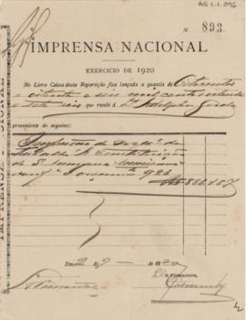 [Recibo da Imprensa Nacional]