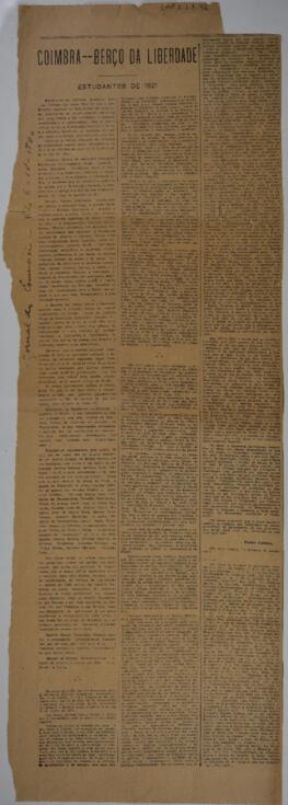 Coimbra - Berço da liberdade - Estudantes de 1821
