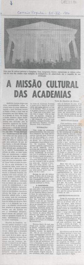 A missão cultural das academias