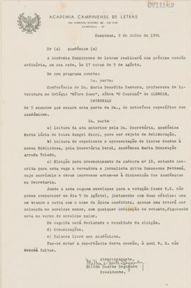 Circular de Encaminhamento