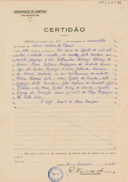 Certidão [de casamento]