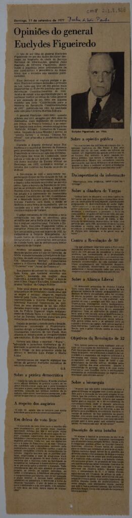 Opiniões do general Euclydes Figueiredo
