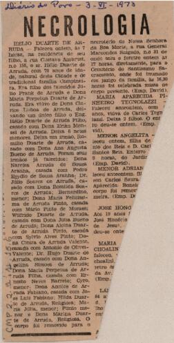 [Nota de falecimento]