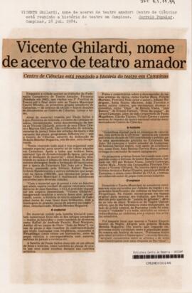 Vicente Ghilardi, nome de acervo de teatro amador