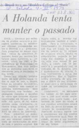 A Holanda tenta manter o passado
