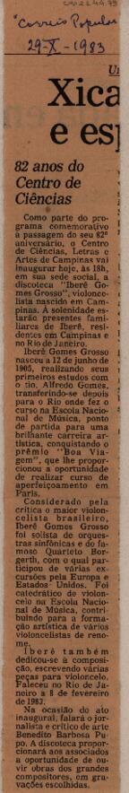 82 anos do Centro de Ciências