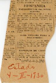 Fallecimento do conde Aldama