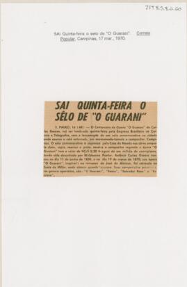 Sai quinta-feira o sêlo de "O Guarani"