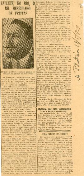 Fallece no rio, o dr. Herculano de Freitas