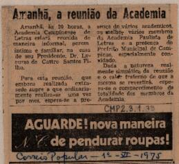 Amanhã, a reunião da Academia