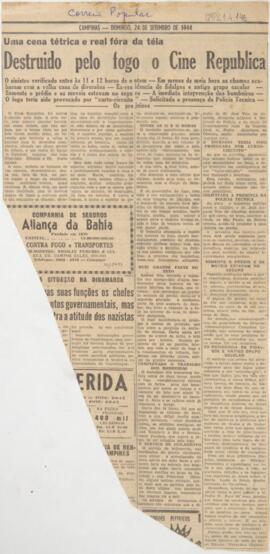 Destruído pelo fogo o Cine Republica