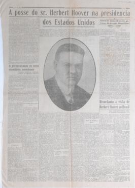 A posse do sr. Herbert Hoover na presidencia dos Estados Unidos