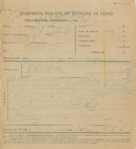 [Telegrama de manifestação de apoio]