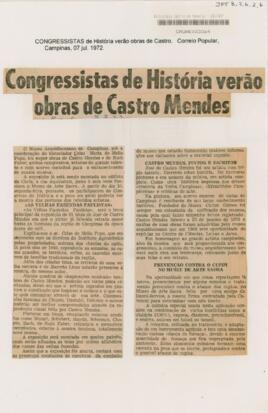 Congressistas de História verão obras de Castro Mendes