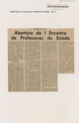 Abertura do I Encontro de Professores do Estado